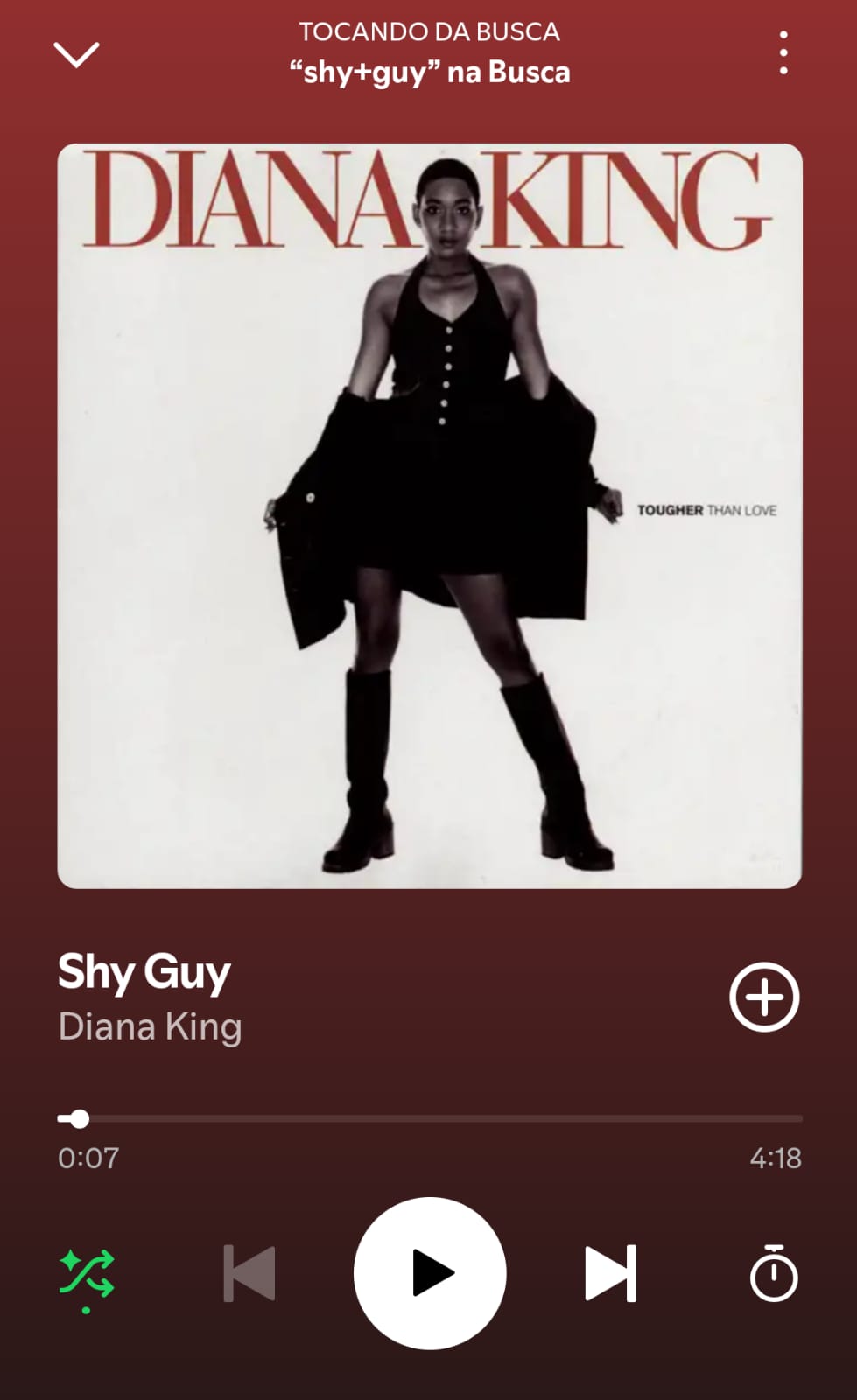 shy guy by diana king on 2025 in songs