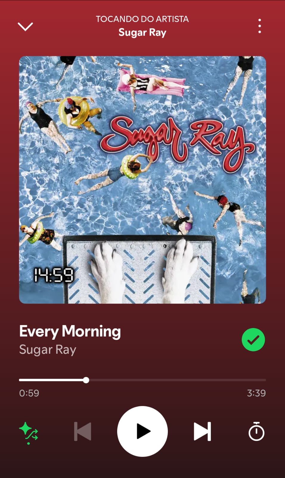 Evey morning by Sugar Ray on 2025 in songs