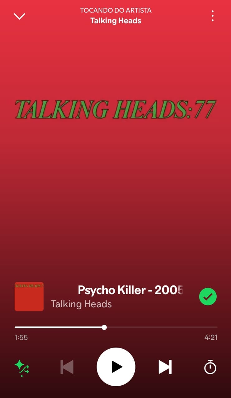 Psycho Killer by Talking heads on 2025 In Songs