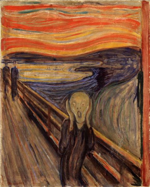 The Scream by Edvard Munch expressionist painting from 1910 peak of expressionism