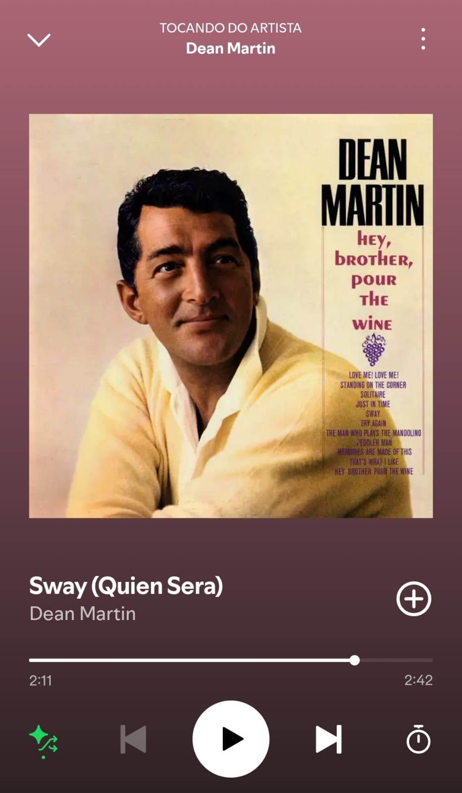 Sway by Dean Martin on 20225 In Songs