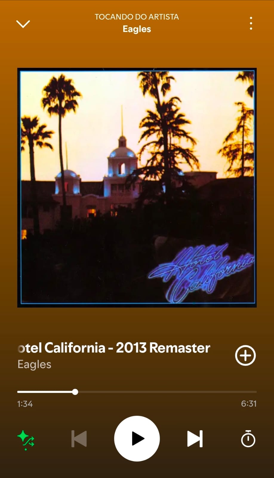 Hotel California by Eagles on 2025 In Songs