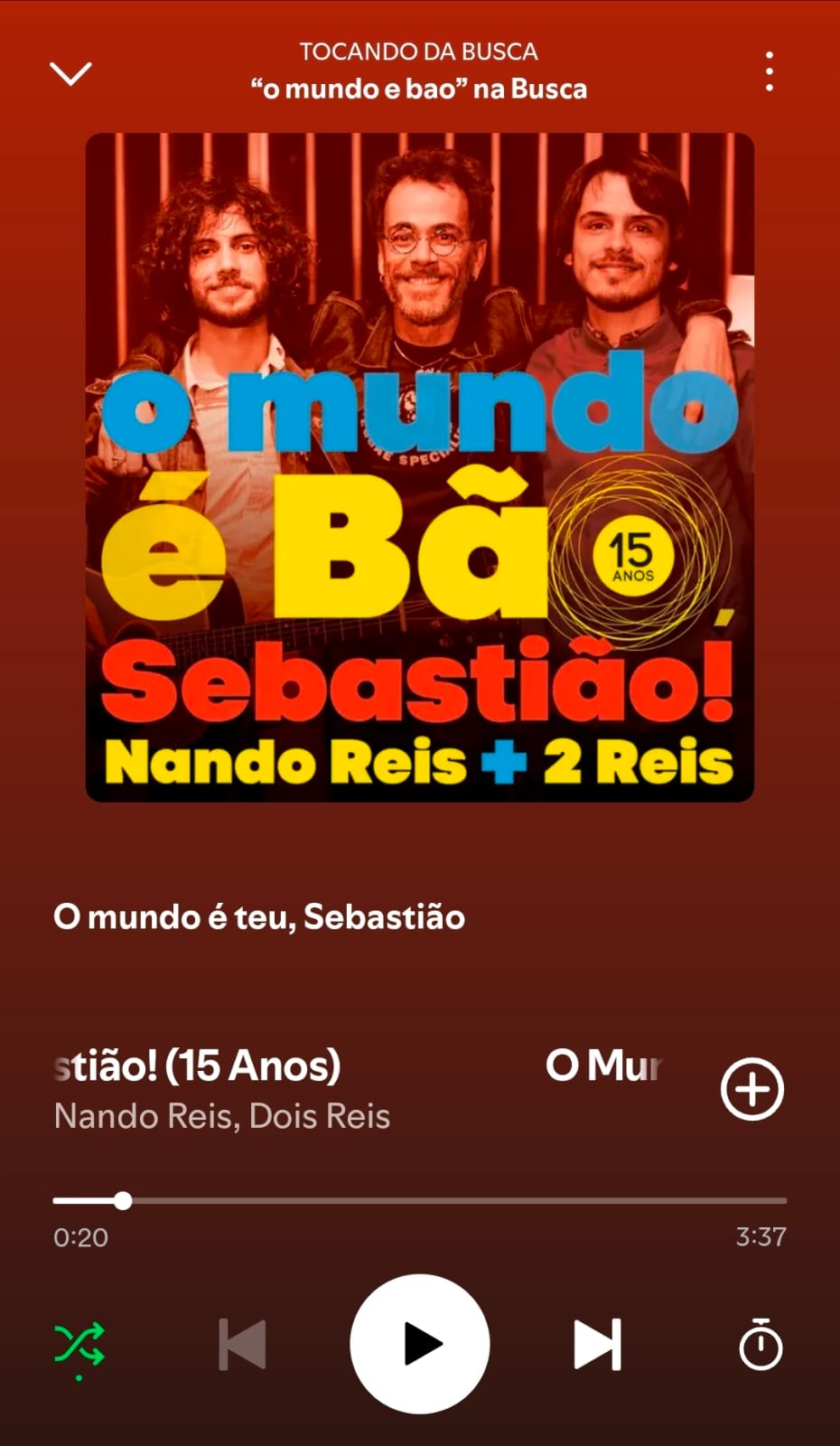 O mundo é bão Sebastião by Nando Reis on 2026 In Songs