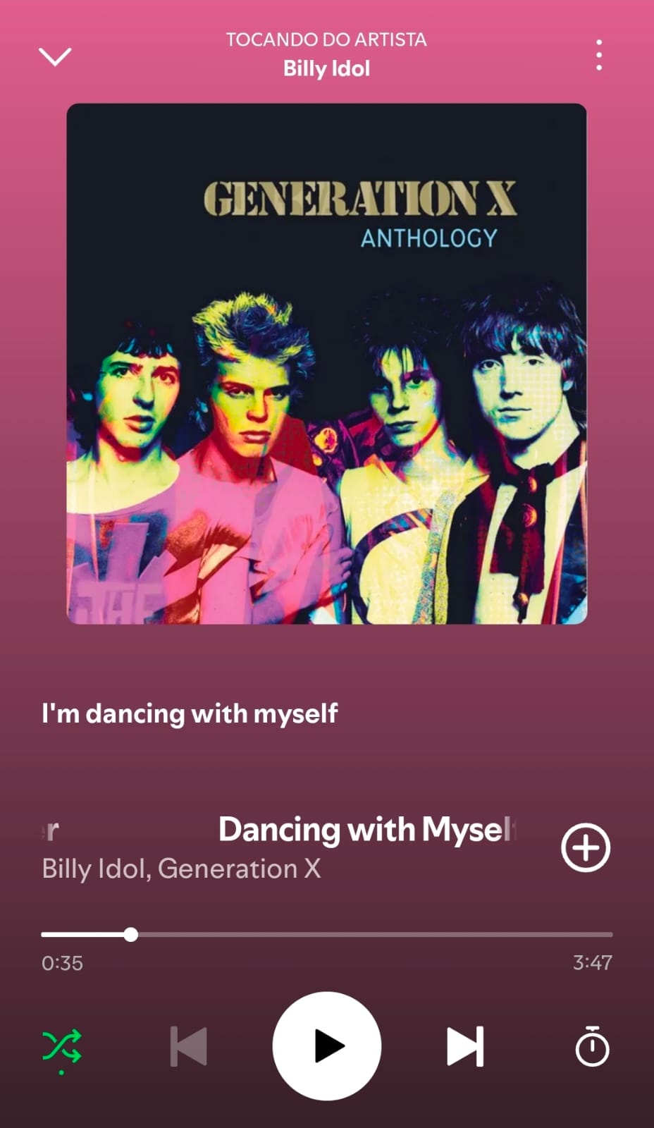 Dancing With Myself by Billy Idol on 2026 In Songs