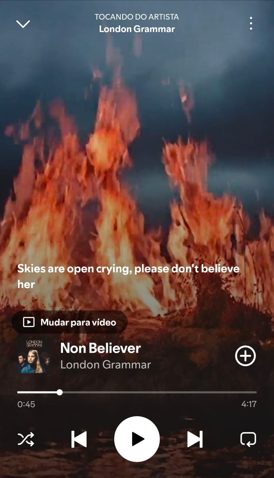 Non Believer by London Grammar on 2026 In Songs