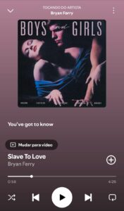 Slave To Love by Bryan Ferry on 2026 In Songs