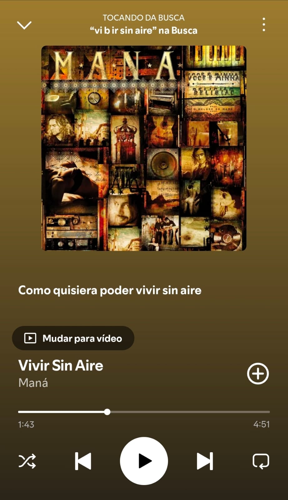 Vivir Sin Aire by Maná on 2026 In Songs
