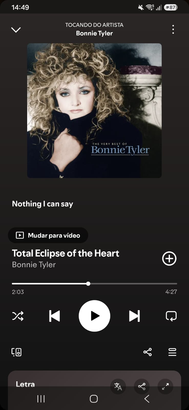 Total Eclipse of the Heart by Bonnie Tyler on 2026 In Songs