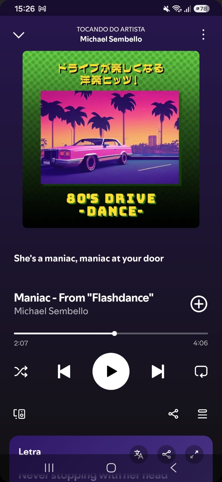 Maniac by Michael Sembello on 2026 In Songs