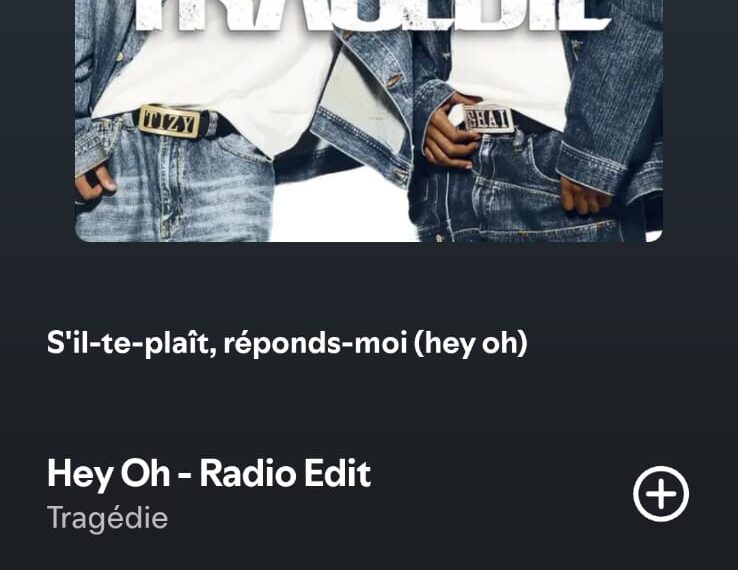 Hey Oh by Tragédie on 2026 IN Songs