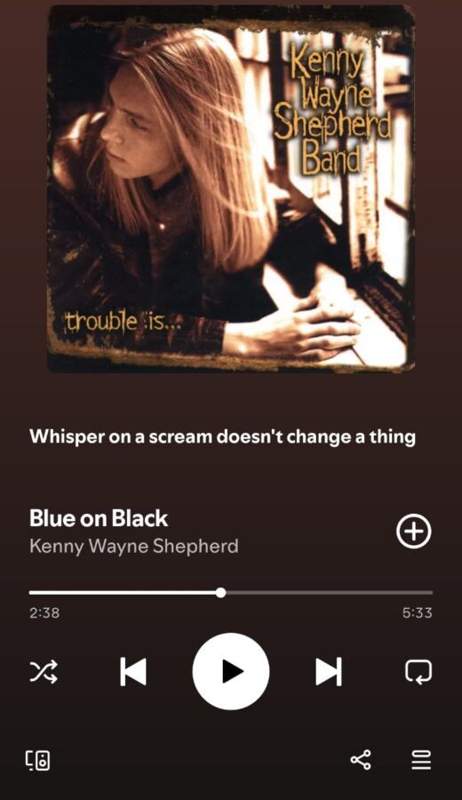 Blue on Black by Kenny Wayne Shepherd on 2026 In Songs